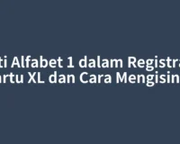 Arti Alfabet 1 dalam Registrasi Kartu XL dan Cara Mengisinya